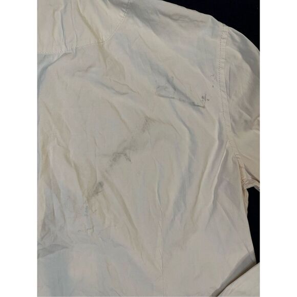 Vintage 70s Blue Willi’s Button Down Pearl Button White Collar Longsleeve Sz Med - Picture 8 of 11